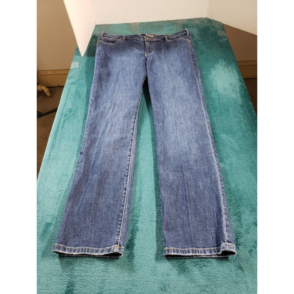 Gap Jeans Sz 14 Womens Blue Stretch Pants Ladies Mid Rise Straight Casual Denim